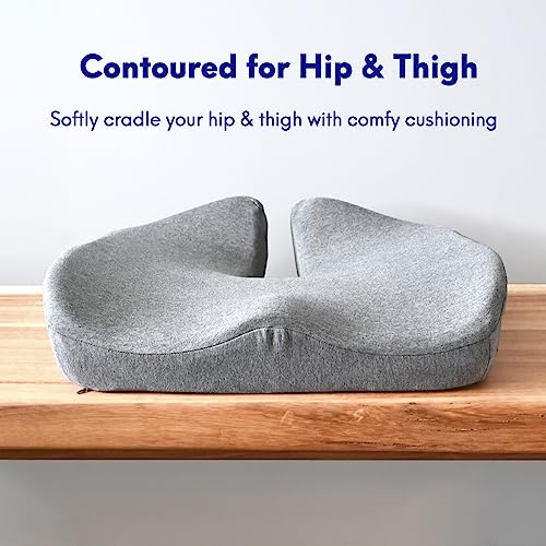 C CUSHION LAB Patented Pressure Relief Seat Cushion for Long Sitting Hours on Office/Home Chair, Car, Wheelchair - Extra-Dense Memory Foam for Hip, Tailbone, Coccyx, Sciatica - Wellness Green - color: Wellness Green