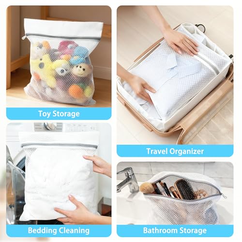 PrettyCare 3 Medium (12 x 16 in) Mesh Laundry Bags for Delicates, Durable Honeycomb Wash Bags with Premium Zippers - Laundry Essentials Mesh Bags for Lingerie, Bras, Socks, Sweater, Travel & Organize - size: Medium