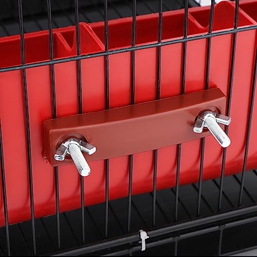 2 Pack Lambs Plastic Feeder, 4 Compartment Fence Feeder for Small Pig Lambs Chicken Livestock