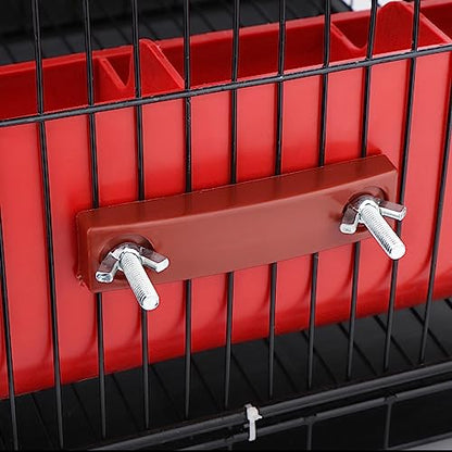 2 Pack Lambs Plastic Feeder, 4 Compartment Fence Feeder for Small Pig Lambs Chicken Livestock