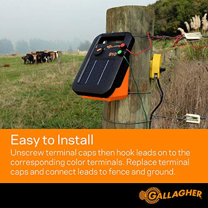 Gallagher Fence Charger Leadset | Energizer Output Lead Set | Electric Fence Energizer Accessory with Red & Green Alligator Clips | Connect to Energizers, Power Supplies & Earthing Systems | 70"
