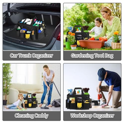 Boczif Cleaning Caddy Bag Wearable,Cleaning Caddy Supplies Organizer（Black） - color: Black
