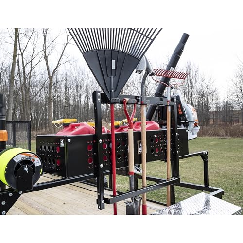 Buyers Products LT46 Vertical Rack for Enclosed Landscape Trailers & Garage or Shed Walls Holds 5 Hand Tools, Accessories For Open & Closed Landscape Trailers, Landscape Tools