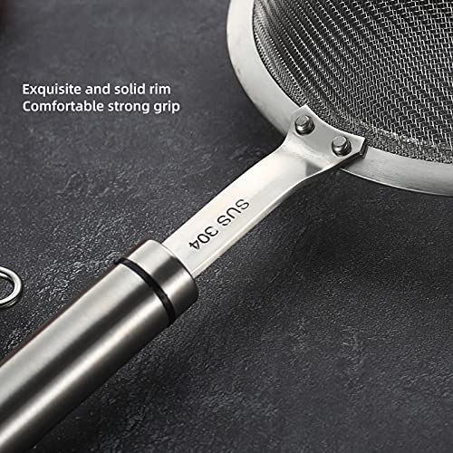 304 Stainless Steel Fine Mesh Strainers for Kitchen, Colander-Skimmer with Handle, Sieve Sifters for Food, Tea, Rice, Oil, Noodles, Fruits, Vegetable - size: 3.35 in Small