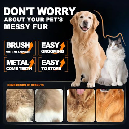 Green Self Cleaning Slicker Brush for Dogs&Cats for Shedding 17mm