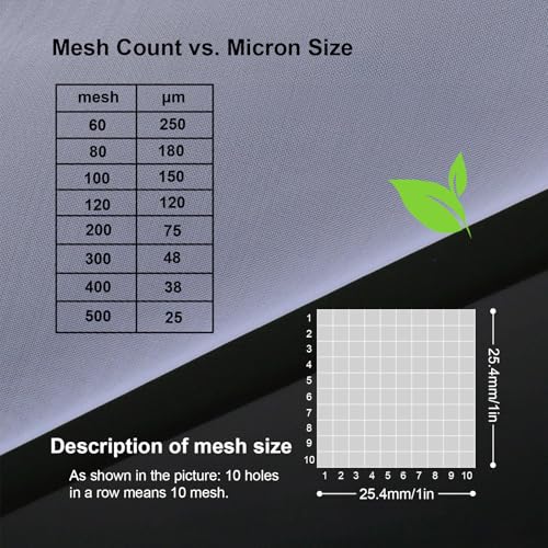 39 x 78 Inch 25-250 Micron Nylon Filter Mesh Fabric (500 mesh /25 μm) - style: 500 Mesh