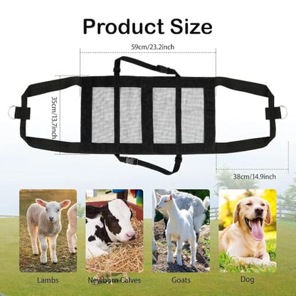 Calf Sling for Weighing Animals,60LBS Capacity Livestock Weighing Sling with Adjustable Back Straps, Small Animal Hanging Weight Harness for Calves,Pigs