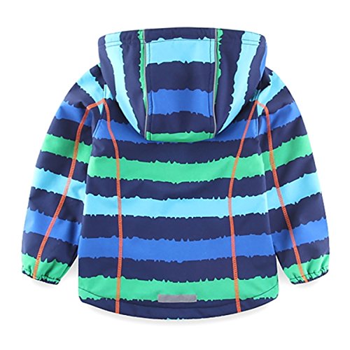 Warm Windbreaker Jacket for Kids Fleece Lined Hoodie 18M-7T - color: Blue, size: 3T