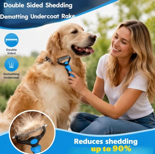 Dog Brush for Shedding,Deshedding Slicker Undercoat Rake Brush for Dog,6PCS - color: Blue-6