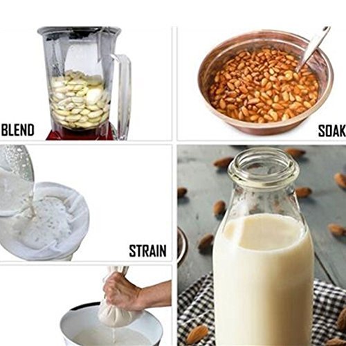 Premium Fine Mesh Food Grade Nut Milk Bag for Almond Milk/Soy Milk - Fine Mesh Nylon Cheesecloth & Cold Brew Coffee Filter, 9" x 12" (2)