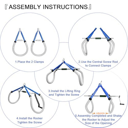 Cow Hip Lift 4410LB,Heavy-Duty Galvanized Steel Stand Assist Device with Non-Slip Rubber Clamp,OB Calving & Birthing Aid for Postpartum Recovery,Dystocia & Lame Cow (0-35.4" Adjustable)