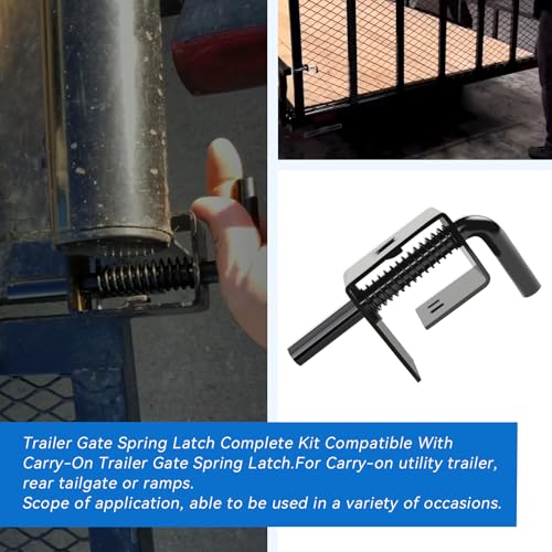 Trailer Gate Spring Latch,Anti-Rust Black Coating,Strong Steel,1Pc