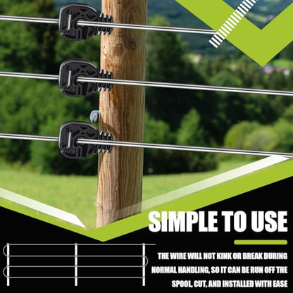 Blulu 16 Gauge Aluminum Electric Fence Wire High Conductivity, 1000 ft - size: 16 Gauge