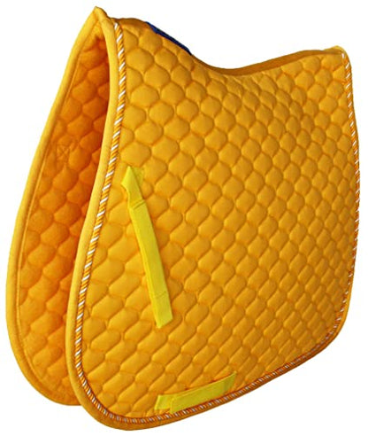 CHALLENGER Horse English Quilted Contoured Dressage Trail Saddle Pad 7295 - color: Deep Bright Yellow, size: 22" (Spine) x 23" (Drop)
