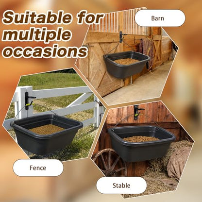 Tudomro 16 Pcs Heavy Duty Bucket Hooks for Horses Holder, Black - color: Black