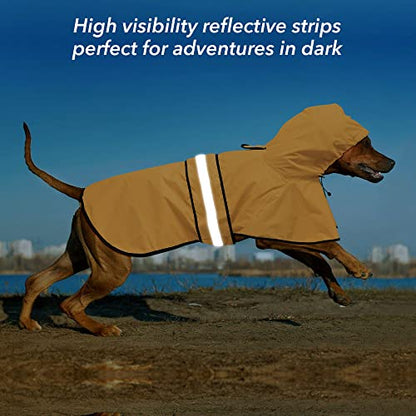 Raincoat Dogs - Waterproof Adjustable Pet Rain Coat Jacket, Lightweight Dog Hooded Rain Slicker Poncho with Reflective Strip for Small Puppies (Yellow, Small) - color: Yellow, size: Small