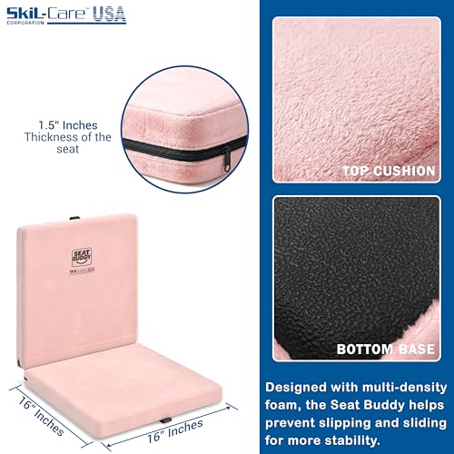 Skil-Care Seat Buddy Cushion, Foldable, 16x16, Pink Cozy Cloth, 914353 - color: Pink