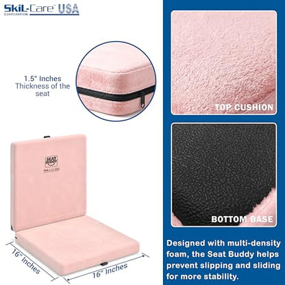 Skil-Care Seat Buddy Cushion, Foldable, 16x16, Pink Cozy Cloth, 914353 - color: Pink