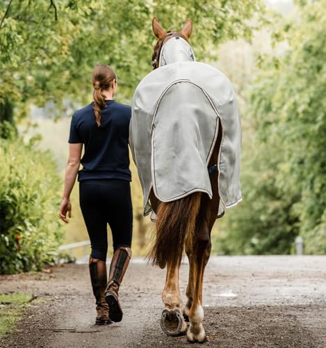 Horseware® Rambo® Protector Fly Sheet - Silver/Navy & White & Beige, 66 - size: 66 inches
