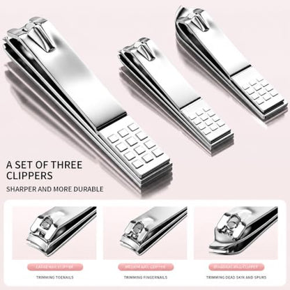 ZIZZON Nail Clippers Kit Manicure Pedicure Set with Holographic Case(Pink) | 12-Piece Set with Thicker Steel, Precision-ground Cutting Edges, and Smooth-finished Tools for Clean, Precise Trimming. - color: Pink