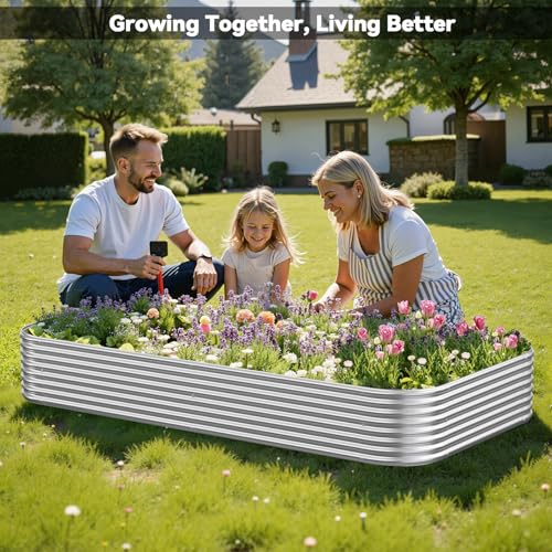 3 Pack 6x2FT Corrugated Galvanized Steel Raised Garden Bed Outdoor, Metal Above Ground Garden Bed for Vegetables and Flowers, Raised Beds for Gardening - size: 6x2FT