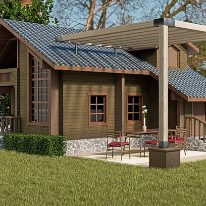 3.6" Saddle Roof Riser 18-1/4" High Heavy Duty Stainless Steel with Black Finish Roof Riser Brackets for Patio Pergola, 1Pack