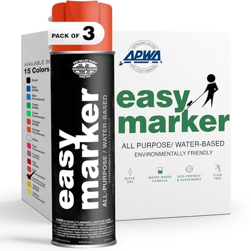Fox Valley Easy Marker Inv. Paint 16oz Pack of 3, Red/Orange Fluorescent - color: Red/Orange Fluorescent