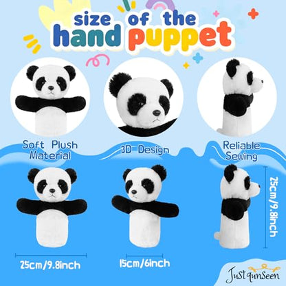 Soft Animal Hand Puppet Preschool Learning Toy Washable Black White Stuffed Story Time Family Fun Interactive Role Play Gift Panda - color: Panda