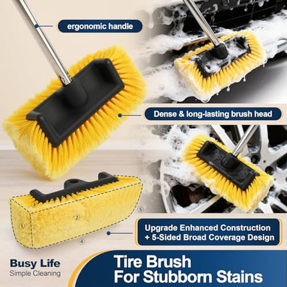 Yocada Five-Sided Car Wash Brush with 61" Long Handle No Scratch
