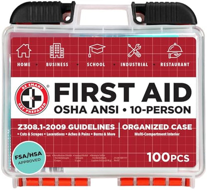 Be Smart Get Prepared OSHA/ANSI First Aid Kit - 10 Person