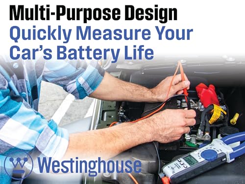 Westinghouse True RMS Digital Auto-Ranging 6000 Counts Clamp Meter, Current to 600 A, AC/DC Voltage to 1000 V, Resistance and Continuity, with Relative Mode and VFD, Incl. Case and 2 Year Warranty