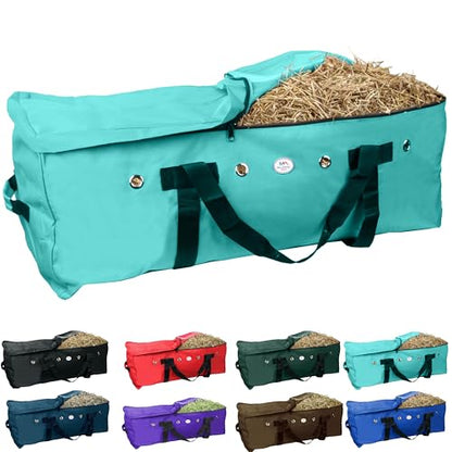 Majestic Ally 1200 D Nylon Fabric Large 44” x 20” x 16” and Extra Large 52" x 27" x21" Heavy-Duty Hay Bale Storage Bag (Turquoise, Large) - color: Turquoise, size: Large