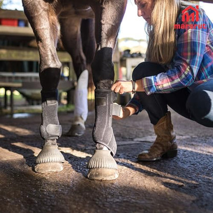 4Pcs Protectores Para Caballos Patas, Horse Leg Wraps Protectores Boots Set for Front Hind Legs Guard Equestrian Trail, Fly Protection Sport Splint, Support Botas Athletic Gears, Neoprene Accessories
