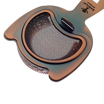 Barfly Fine Mesh Spring Strainer, Antique Copper - color: Antique Copper