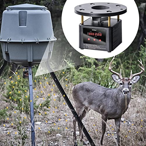 briidea Deer Feeder Timer, All-in-One Deer Feeder Motor and Timer Kit with Programable Digital Timer, Metal Spin Plate, Adjustable Mount, Black