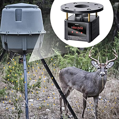 briidea Deer Feeder Timer, All-in-One Deer Feeder Motor and Timer Kit with Programable Digital Timer, Metal Spin Plate, Adjustable Mount, Black