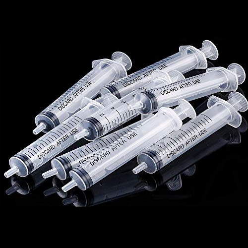 20 Pack 10ml Plastic Sterile Syringes for Science Labs, Liquids Measuring, Dispensing or Little Animals Feeding - style: 20Pack-10ml