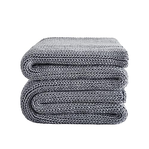 L'AGRATY Knitted Weighted Blanket 60"x80" 20lbs for Adults Cooling - color: Light Grey, size: 60" x 80" | 20 lbs
