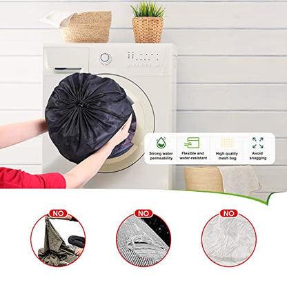 OTraki 20x24 inch Mesh Laundry Bags 2 Pack Fine Mesh Heavy Duty Drawstring Bag Washable Medium Toy Sack Washing Bag for Home Dorm Hotel Camp Beach Travel Storage Don't Drying, Melting 140-176℉ Black - size: 20 x 24 inch