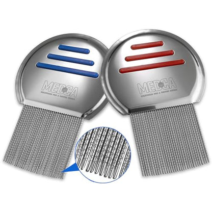 Lice Comb - (Pack of 2) Stainless Steel Comb and Effective Anti-Lice Treatment, Best Results for Children and Adults - size: 2 Unité (Lot de 1)