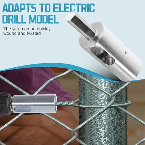 EZ Twist Ties Tool Compatible with 9 Gauge Drill Chuck,Wire Easy Twist Tool,Twisted Fence Tool for Fixing Chain Link Fence and Loop Fences