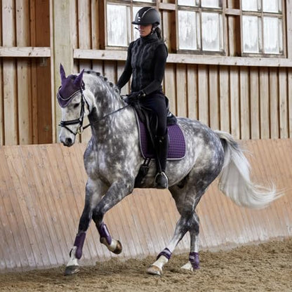 HORZE Adepto Open Front Tendon Boots | Durable Shell with Neoprene Lining - Blackcurrant Purple - Cob - color: Blackcurrant Purple, size: Cob