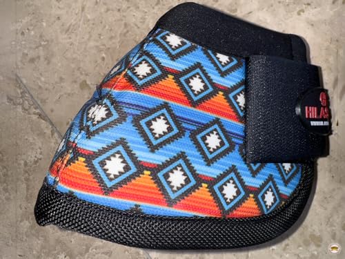 HILASON Med Horse No Turn Training Protective Shock Absorbing Bell Boots Black/Blue