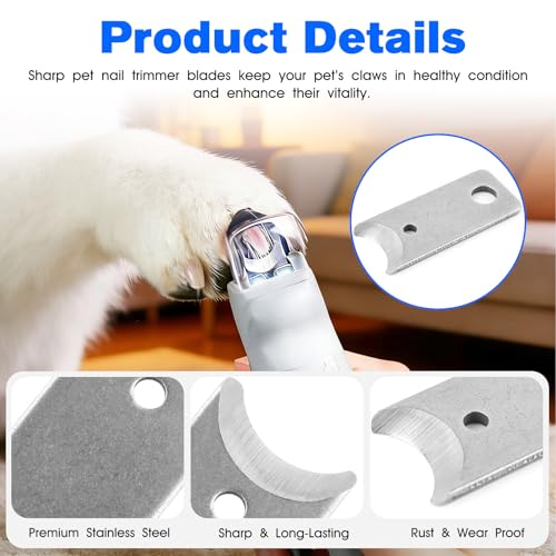 6 Pet Nail Clipper Blade Replacement Part for Resco Guillotine Trimmers | Pets Dogs Guillotine Nail Trimmer Blades -6 Pack