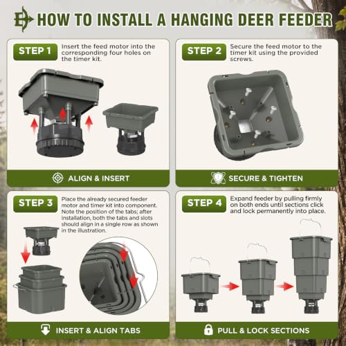 5 Gallon Hanging Deer Feeder with Programmable Digital Timer (4 Feed Times)