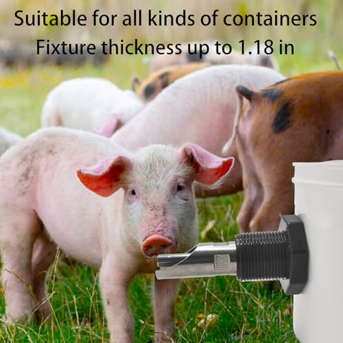 5 Pcs Automatic Pig Nipple Waterer for Barrel Kit
