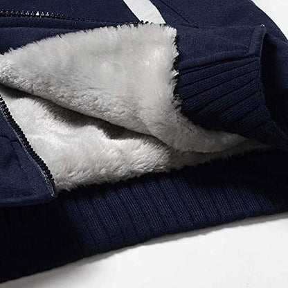 MANLUODANNI Men's Casual Hooed Hoodies Thick Wool Warm Winter Jacket Coats - color: 02navy, size: Medium