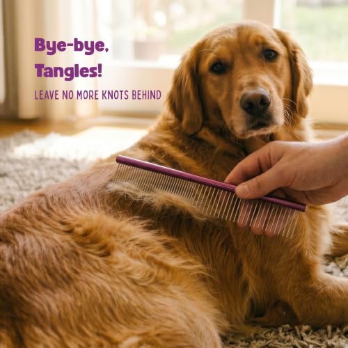 10-Inch Dog Combs for Grooming Matting, Metal Comb for Dogs and Cats - size: 10"
