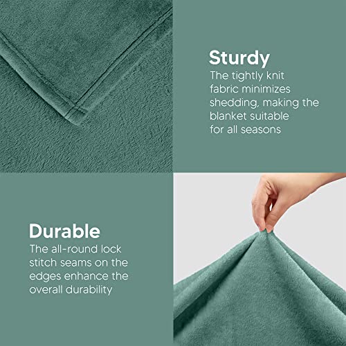 Utopia Bedding Soft Fleece Bed Blanket Throw Size Celadon (50x60 Inch) - color: Celadon, size: Throw (50x60 Inch)