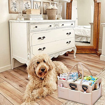 Pet Grooming Tote Bag, Dog Grooming Supplies Organizer Bag, Dog Grooming Bag for Travel Outdoor(BAG ONLY) (Khaki) - color: Khaki